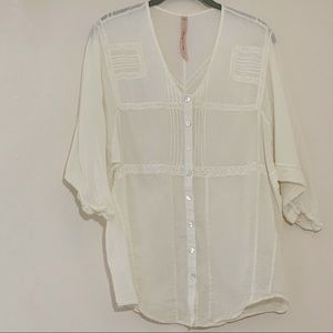 Semi Sheer button down blouse